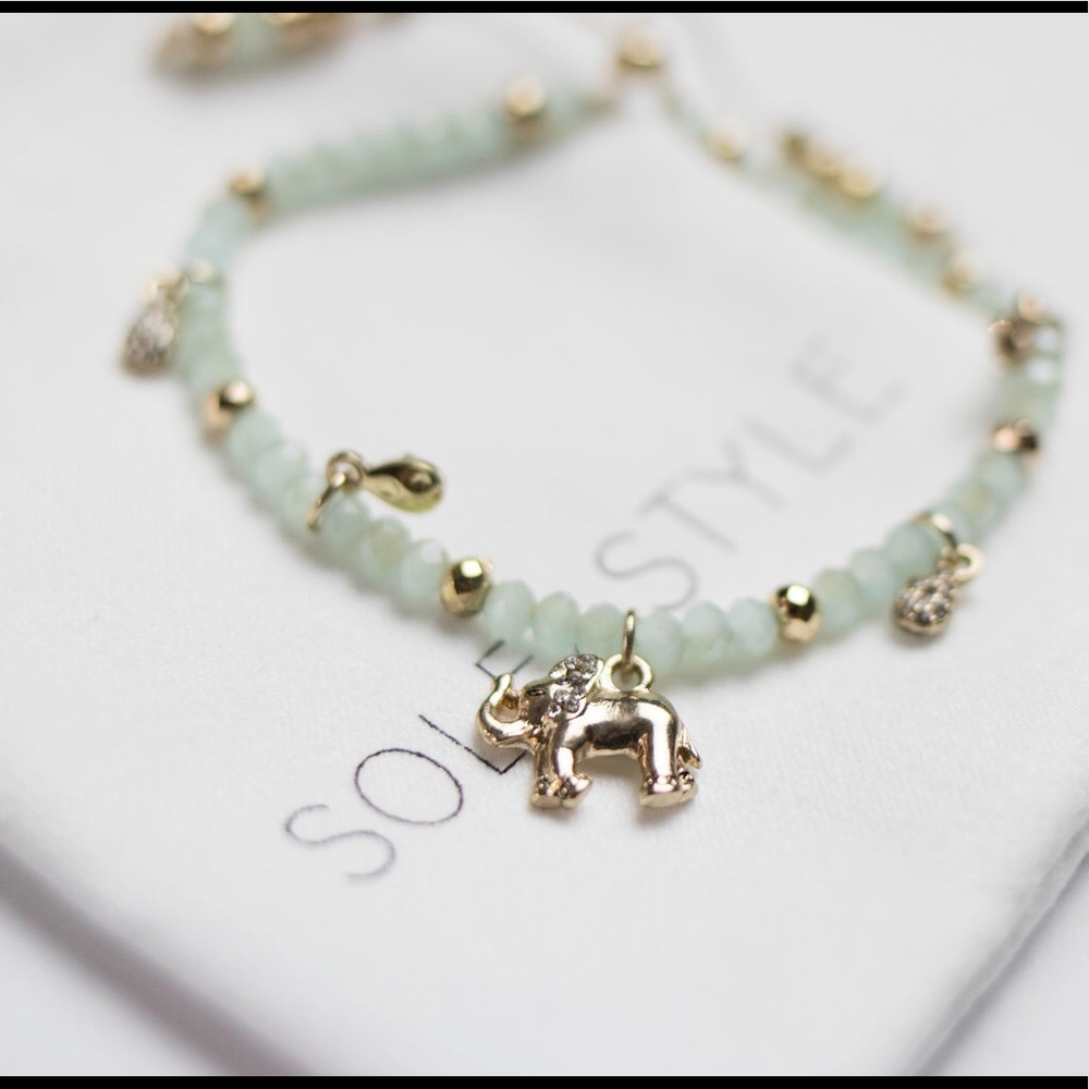 Mint Elephant Bracelet